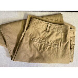 Banana Republic Wide-Leg High-Rise Cropped Pants Size 16 Khaki Minimalist